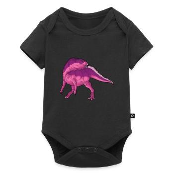 Yinlong Dinosaurier Kinder Dino Geschenk - Baby Premium Kurzarmbody - Schwarz - Vorne