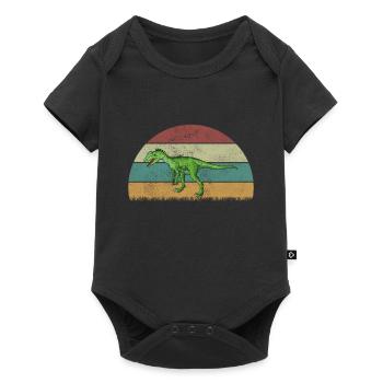 Zupaysaurus Dinosaurier Kinder Dino Geschenk - Baby Premium Kurzarmbody - Schwarz - Vorne