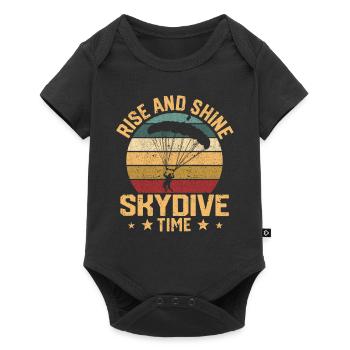 Funny Skydiving Lover Parachute Rise And Shine - Baby Premium short-sleeve bodysuit - black - Front