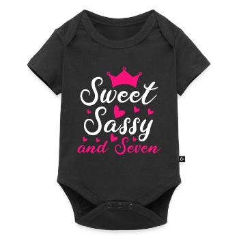 Sweet Sassy And Seven 7th birthday 7 years old - Baby Premium short-sleeve bodysuit - black - Front