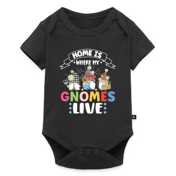Gnomes de jardin Gnome Amant Drôle de Gnome Jardinage - Body à manches courtes Premium Bébé - noir - Devant