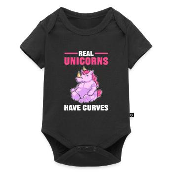 Real Unicorns Have Curves Rhino Rhinoceros - Baby Premium Kurzarmbody - Schwarz - Vorne