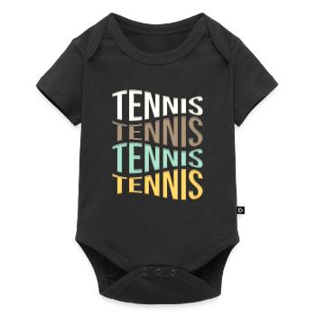 tennis - Baby Premium Kurzarmbody - Schwarz - Vorne