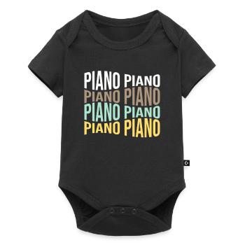 Klavier - Baby Premium Kurzarmbody - Schwarz - Vorne