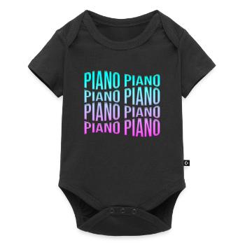 Klavier - Baby Premium Kurzarmbody - Schwarz - Vorne