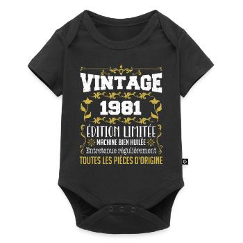 vintage 1981 | Toutes Les Pièces D'origine - Body à manches courtes Premium Bébé - noir - Devant