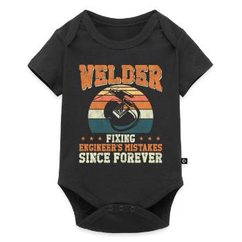 Welder Welding Vintage Retro - Baby Premium short-sleeve bodysuit - black - Front