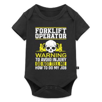 Certified Forklift Truck Operator - Baby Premium short-sleeve bodysuit - black - Front