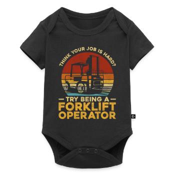 Certified Forklift Truck Operator - Baby Premium Kurzarmbody - Schwarz - Vorne