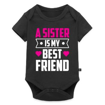 A sister is my best friend sisters - Baby Premium short-sleeve bodysuit - black - Front