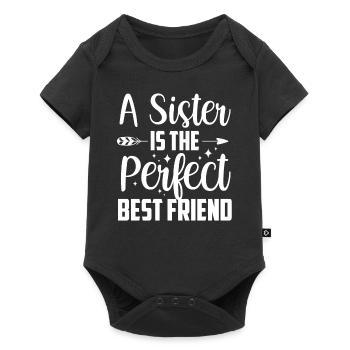 A sister is the perfect best friend team - Baby Premium short-sleeve bodysuit - black - Front