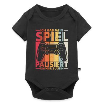 Gamer Zocker Design PC Spiel Gaming Geschenk Zocke - Baby Premium Kurzarmbody - Schwarz - Vorne