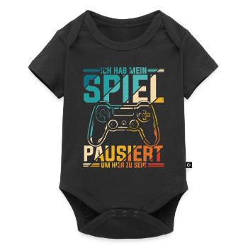 Gamer Zocker Design PC Spiel Gaming Geschenk Gamer - Baby Premium Kurzarmbody - Schwarz - Vorne