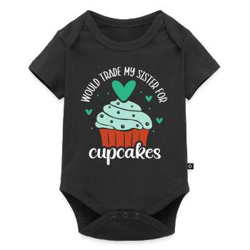 Würde Meine Schwester Für Cupcakes Eintauschen Süß - Baby Premium Kurzarmbody - Schwarz - Vorne