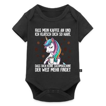 Fass mein Kaffee an und ich klatsch dich Kaffee - Baby Premium Kurzarmbody - Schwarz - Vorne