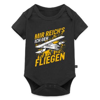 Mir Reichts Ich Geh Helikopter fliegen - Heli Flie - Baby Premium Kurzarmbody - Schwarz - Vorne