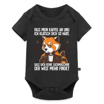 Fass mein Kaffee an und ich klatsch dich Kaffee - Baby Premium Kurzarmbody - Schwarz - Vorne