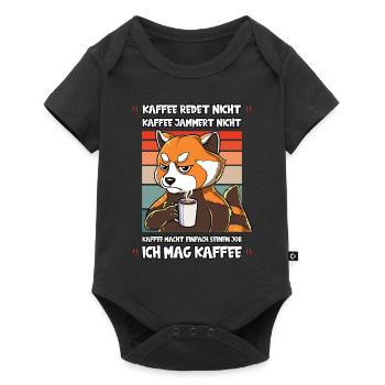 Kaffee Redet Nicht Kaffee Jammert Nicht Roter - Baby Premium Kurzarmbody - Schwarz - Vorne