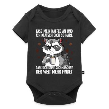 Fass mein Kaffee an und ich klatsch dich Kaffee - Baby Premium Kurzarmbody - Schwarz - Vorne