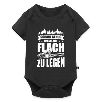 Waldarbeiter Kettensäge Herren Holzfäller für - Baby Premium Kurzarmbody - Schwarz - Vorne