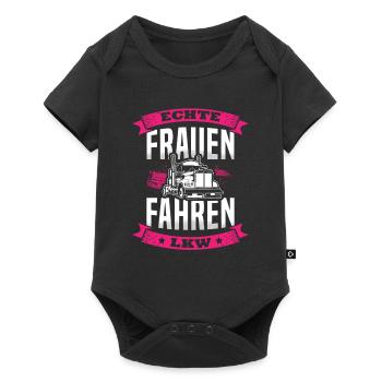 Truckerin Frauen Truck Fernfahrer LKW Fahrer für - Baby Premium Kurzarmbody - Schwarz - Vorne