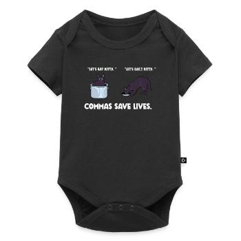 La ponctuation sauve des vies I Drôle de grammaire anglaise - Body à manches courtes Premium Bébé - noir - Devant