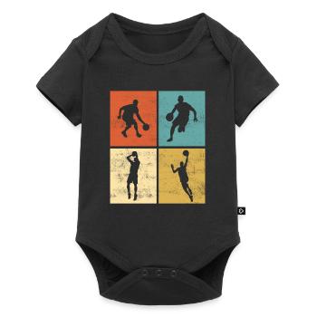 Basketball player Basketball Sunset Retro Design - Baby Premium short-sleeve bodysuit - black - Front