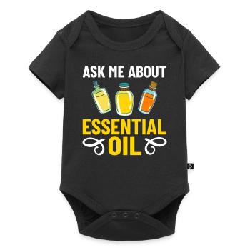 Ätherische Öl Diffusor Aromatherapie Pflanzen - Baby Premium Kurzarmbody - Schwarz - Vorne