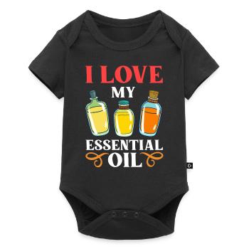Ätherische Öl Diffusor Aromatherapie Pflanzen - Baby Premium Kurzarmbody - Schwarz - Vorne