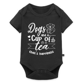 Dog Lover Dog Owner - Des chiens et une tasse de thé - Body à manches courtes Premium Bébé - noir - Devant