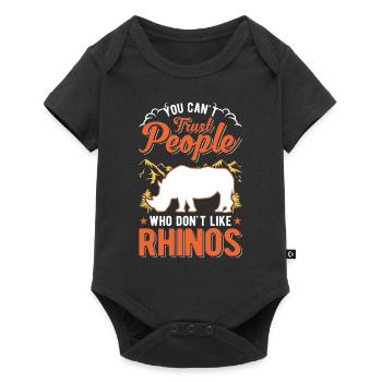 Rhinocéros Cadeau Rhino Rhinocéros - Body à manches courtes Premium Bébé - noir - Devant