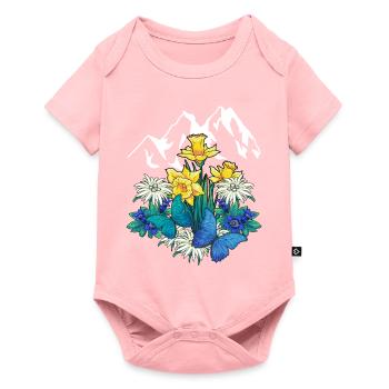 Austria Tyrol Spring Nature Alm Gentian Flowers - Baby Premium short-sleeve bodysuit - rose - Front