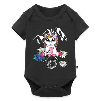 Alpen Unicorn Mountaineer Alpinisme Enfant descente en rappel - Body à manches courtes Premium Bébé - noir - Devant