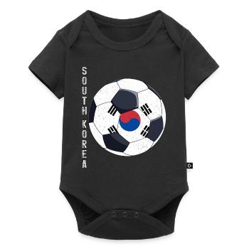 South Korea Soccer Ball South Korean Flag - Baby Premium short-sleeve bodysuit - black - Front