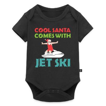 Cool Santa Claus vient avec jet ski - Noël - Body à manches courtes Premium Bébé - noir - Devant