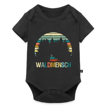 Waldmensch Naturbursche Wandern Natur Outdoor Wald - Baby Premium Kurzarmbody - Schwarz - Vorne