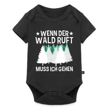 Wenn Der Wald Ruft Muss Ich Gehen Natur Wandern - Baby Premium Kurzarmbody - Schwarz - Vorne