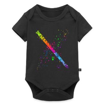 Flûte, Jouer de la flûte, - Body à manches courtes Premium Bébé - noir - Devant