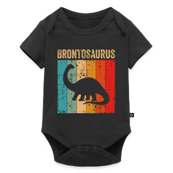 Brontosaurus Dinosaure Enfants Dino Cadeau - Body à manches courtes Premium Bébé - noir - Devant