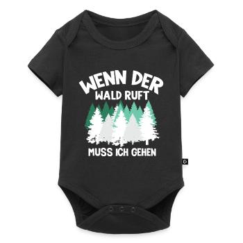 Wenn Der Wald Ruft Muss Ich Gehen Natur Wandern - Baby Premium Kurzarmbody - Schwarz - Vorne