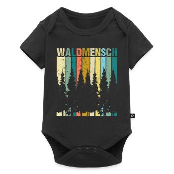 Waldmensch Naturbursche Wandern Natur Outdoor Wald - Baby Premium Kurzarmbody - Schwarz - Vorne