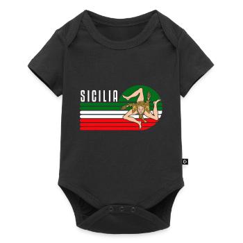 Sicile drapeau Sicile Palerme Italie - Body à manches courtes Premium Bébé - noir - Devant