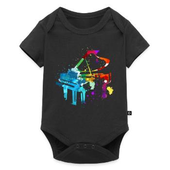 Piano, Pianiste - Body à manches courtes Premium Bébé - noir - Devant
