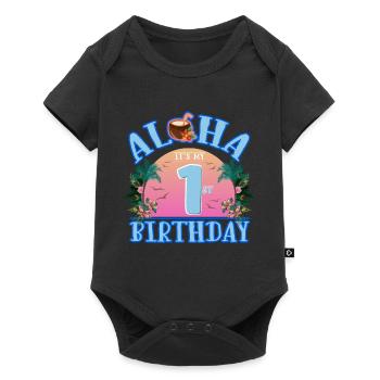 Aloha It's My 1st Birthday Coconut Drink and - Baby Premium short-sleeve bodysuit - black - Front