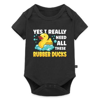 Rubber Duck Ducks Bird Hunt Duck lover Gift Idea - Baby Premium Kurzarmbody - Schwarz - Vorne
