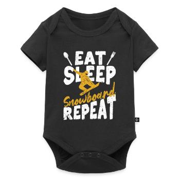 Snowboarder Funny Snowboarding Eat Sleep Snowboard - Baby Premium short-sleeve bodysuit - black - Front