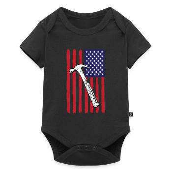 USA Flag Construction Workers - Baby Premium short-sleeve bodysuit - black - Front