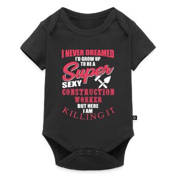 Construction Worker Gift - Baby Premium short-sleeve bodysuit - black - Front