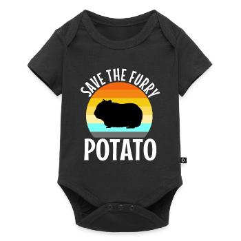 Save The Furry Potato - Baby Premium Kurzarmbody - Schwarz - Vorne