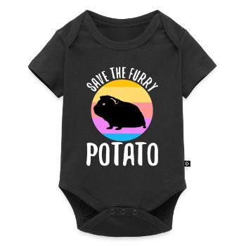 Save The Furry Potato - Baby Premium Kurzarmbody - Schwarz - Vorne